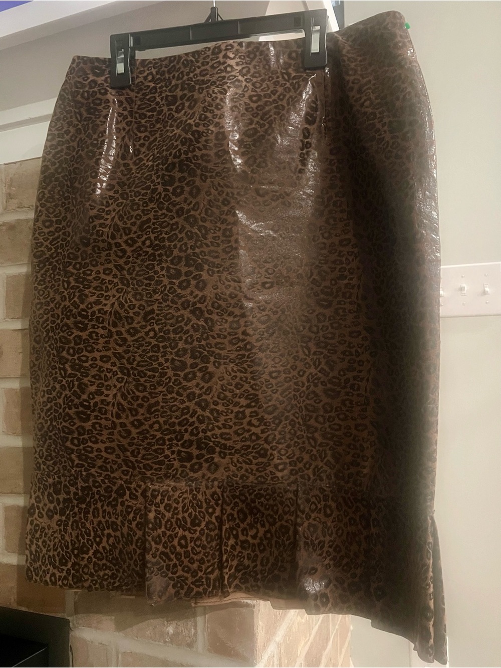 Doncaster Brown Leopard-Print Pencil Skirt